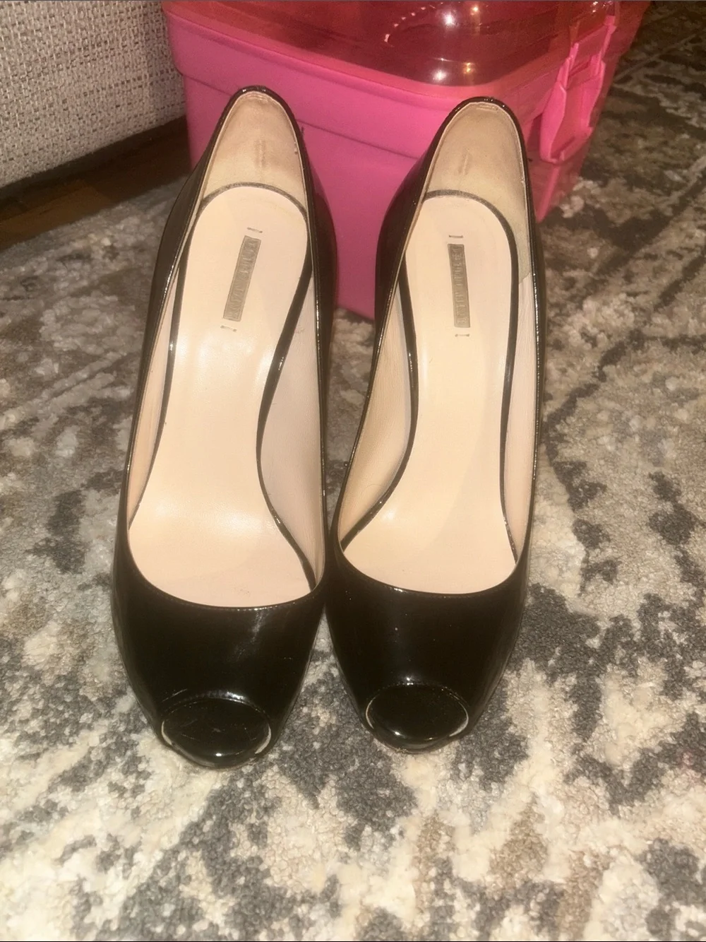 Giorgio Armani Black Peep-Toe High Heels Y2K